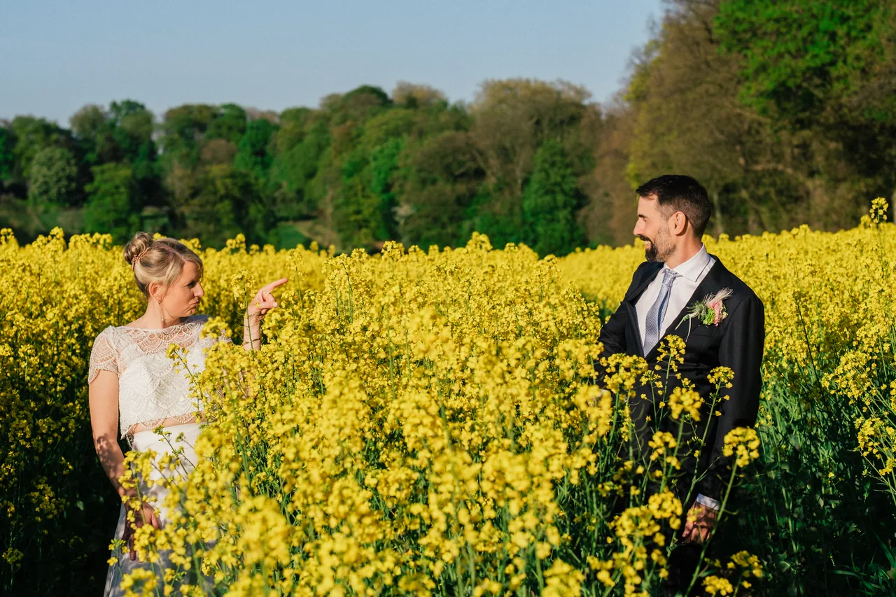 A couple on their wedding day