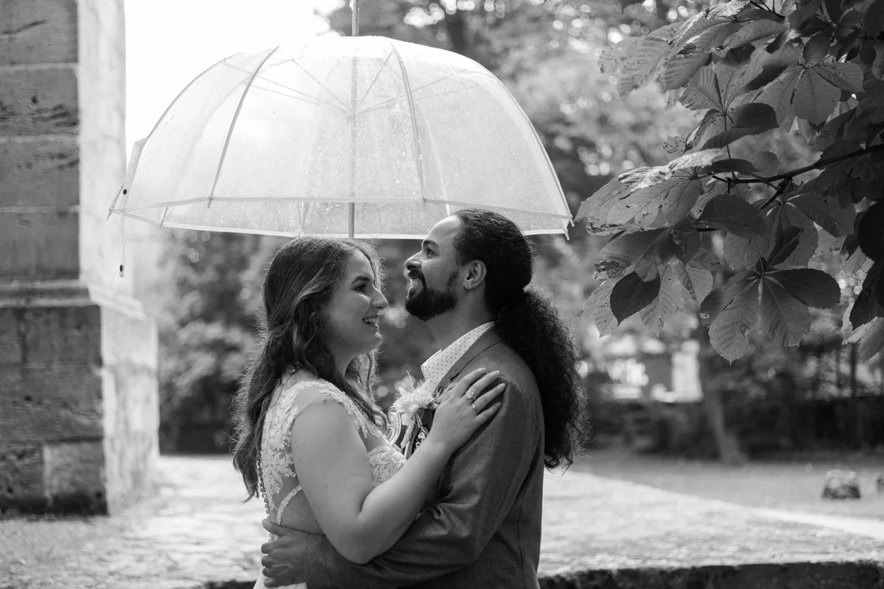 A couple on their wedding day