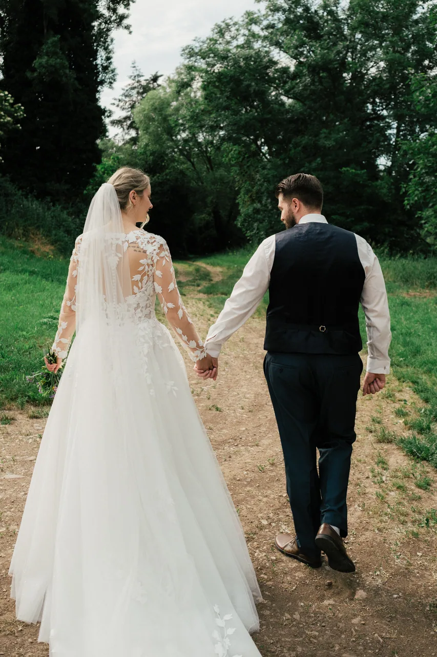 A couple on their wedding day