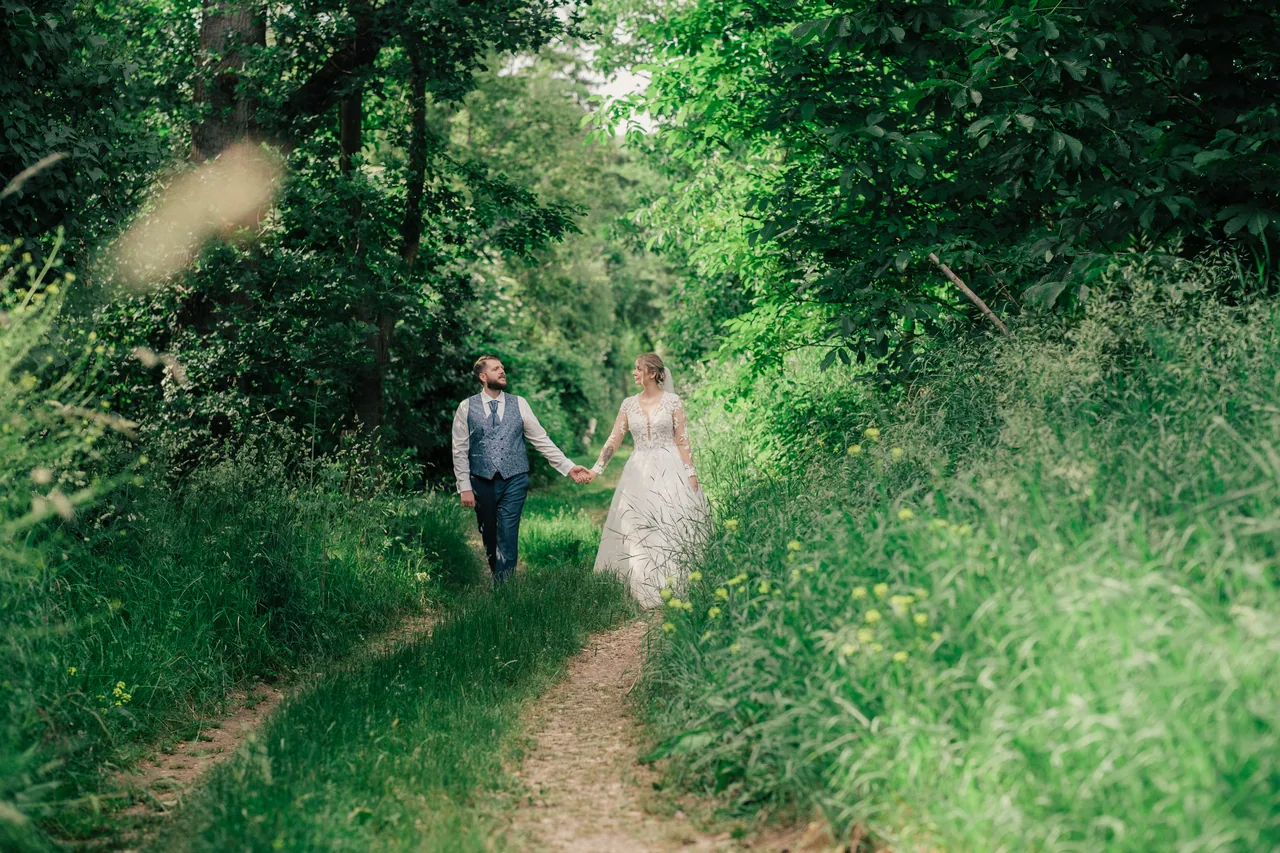 A couple on their wedding day
